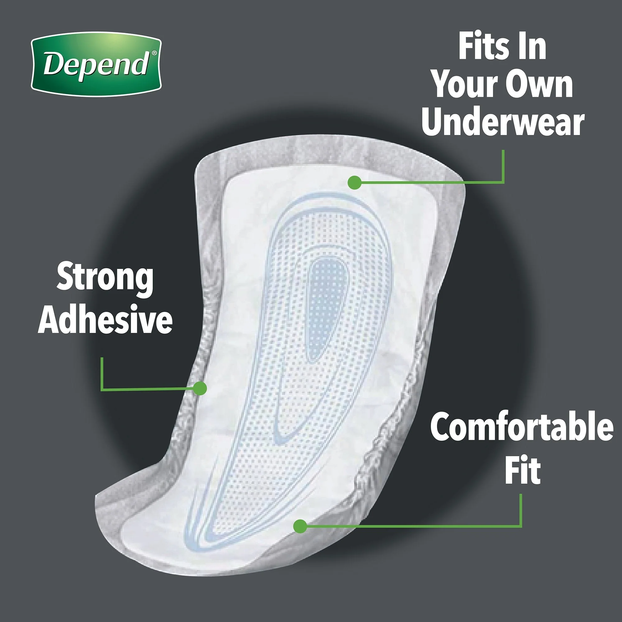 Depend Guards Incontinence Pads, Disposable, Maximum Absorbency, 12" Length, 52 ct - Image 9