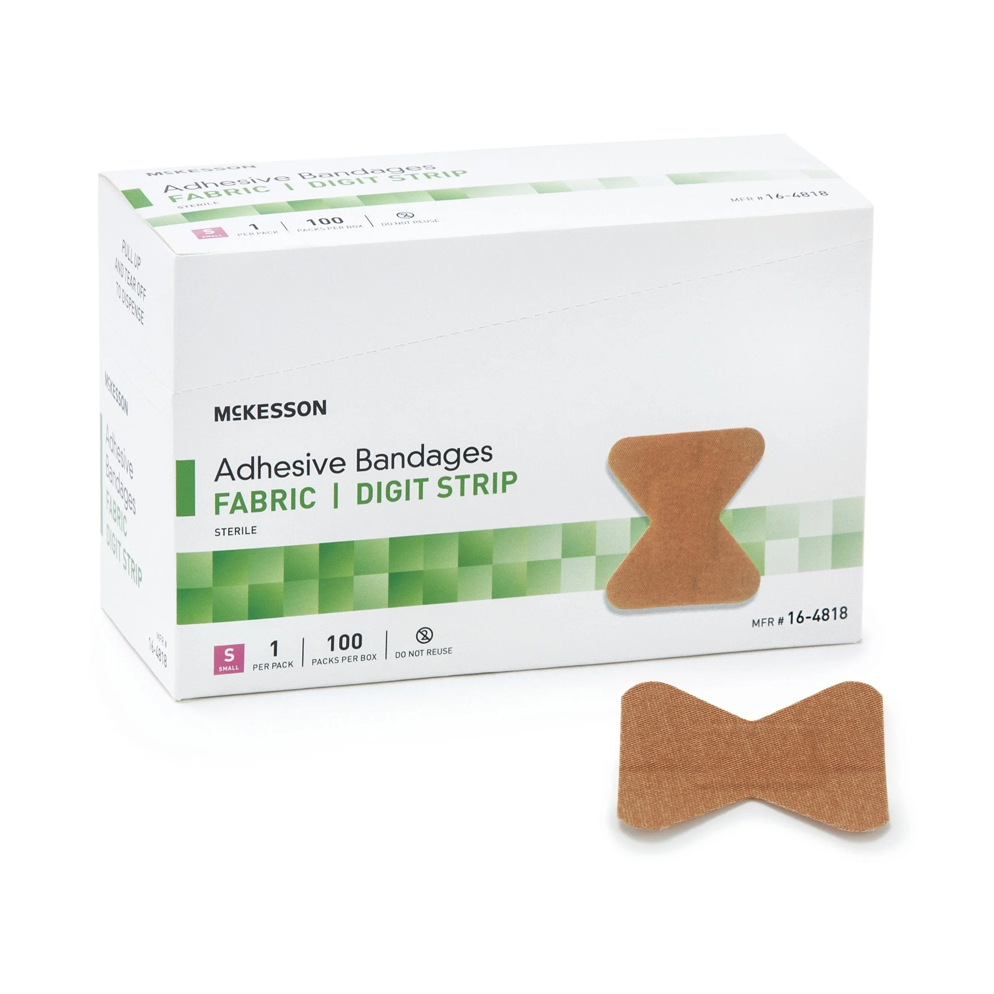 McKesson Fingertip Tan Adhesive Strip, Small, 100 ct. - Image 5