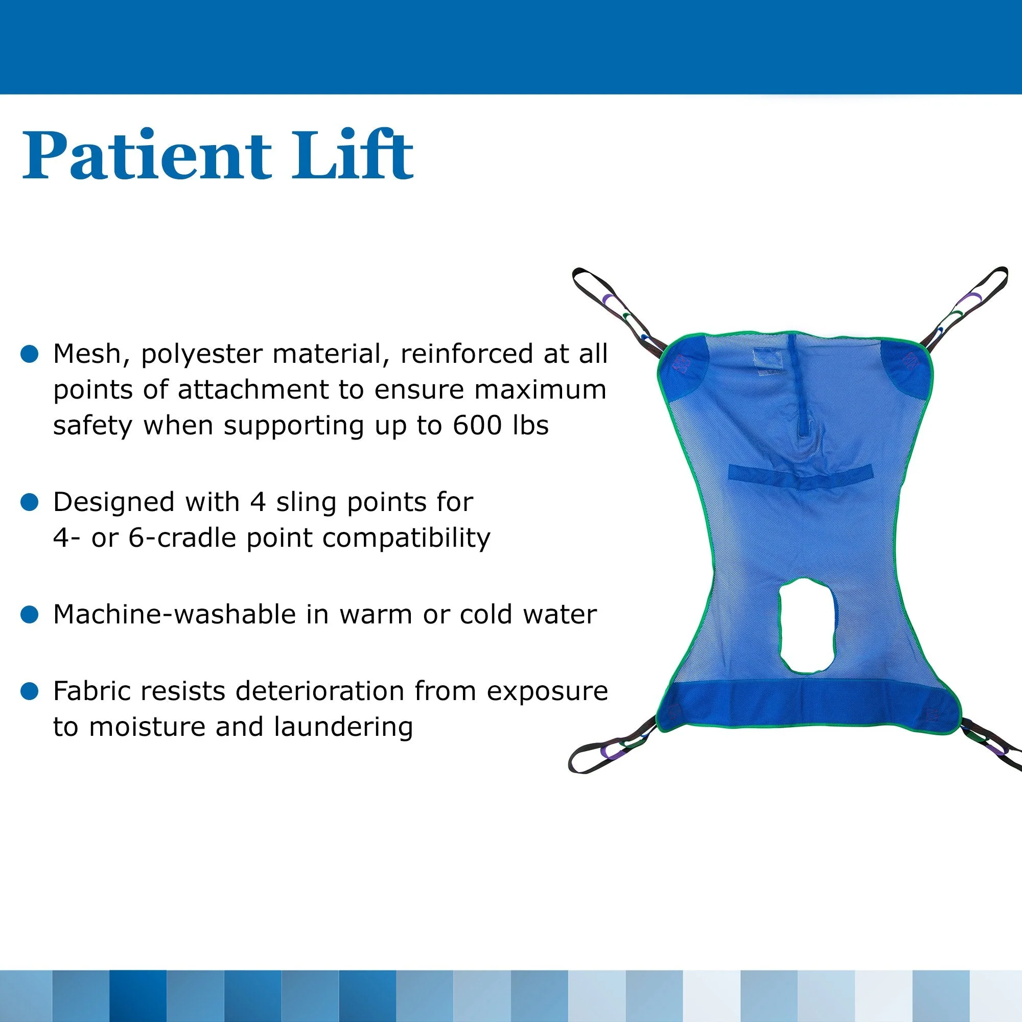 McKesson Mesh Full Body Commode Sling, Medium - Image 3
